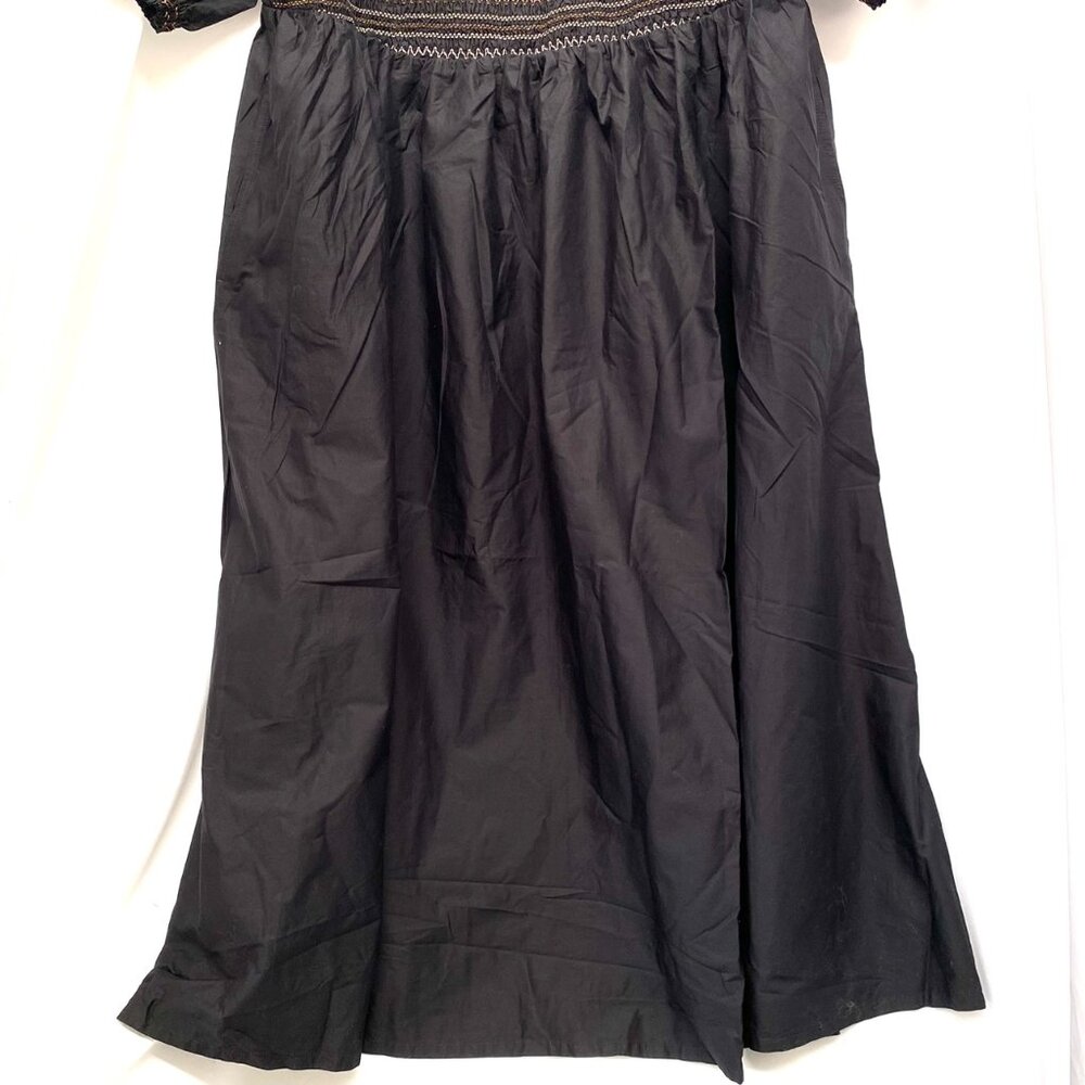 NWT Old Navy Off-the-Shoulder Smocked Maxi Dress 3X Black Cottagecore Whimsigoth - Picture 4 of 13
